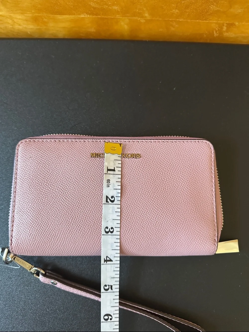 Michael Kors Blush Pink Zip Wristlet Wallet with Gold Hardware - Picture 3 of 6